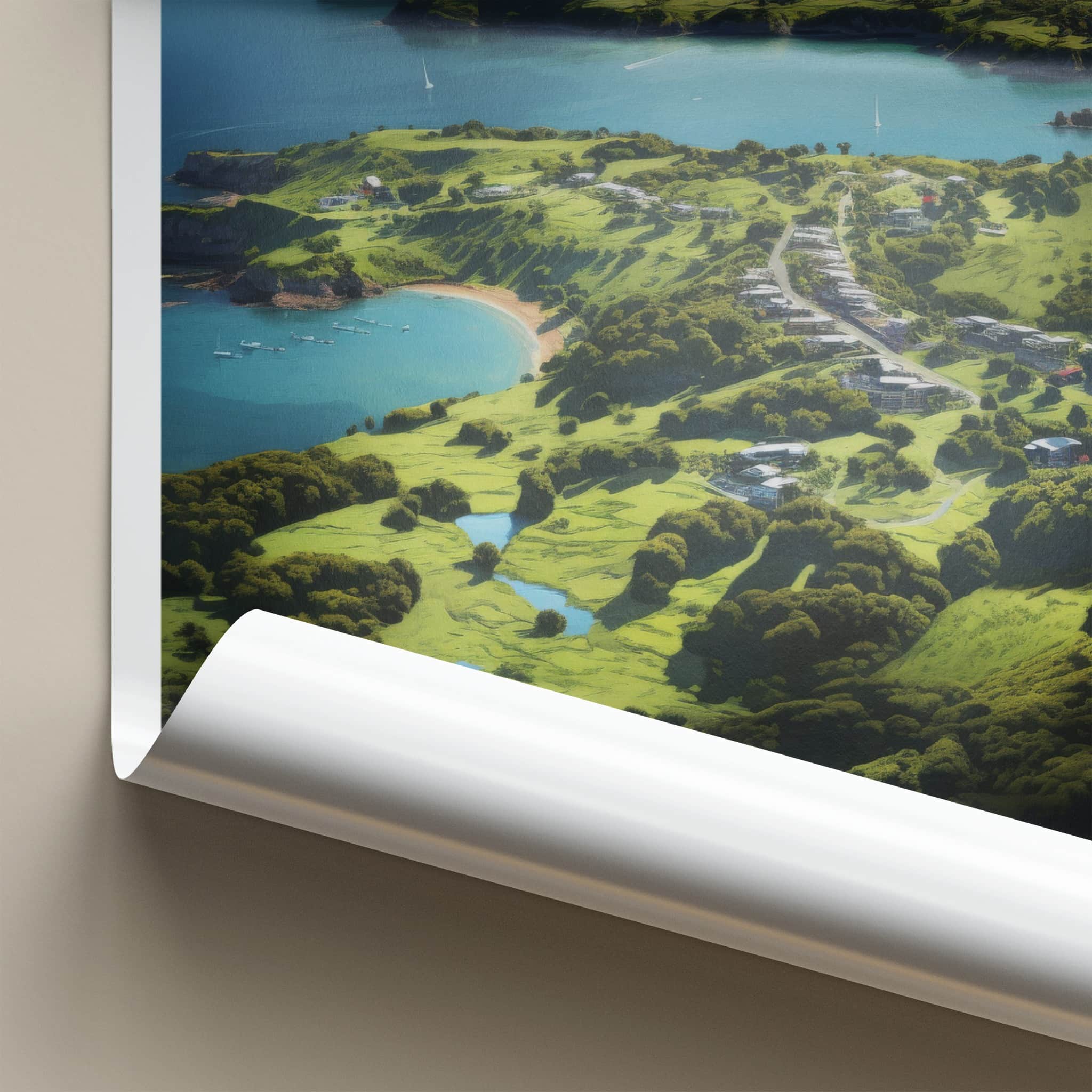 Waiheke Poster - New Zealand Travel Art - Lush Island Retreat Home Decor