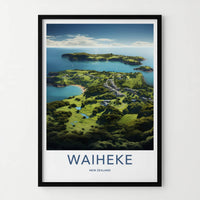 Waiheke Poster - New Zealand Travel Art - Lush Island Retreat Home Decor