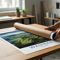 Waiheke Poster - New Zealand Travel Art - Lush Island Retreat Home Decor