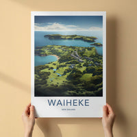 Waiheke Poster - New Zealand Travel Art - Lush Island Retreat Home Decor
