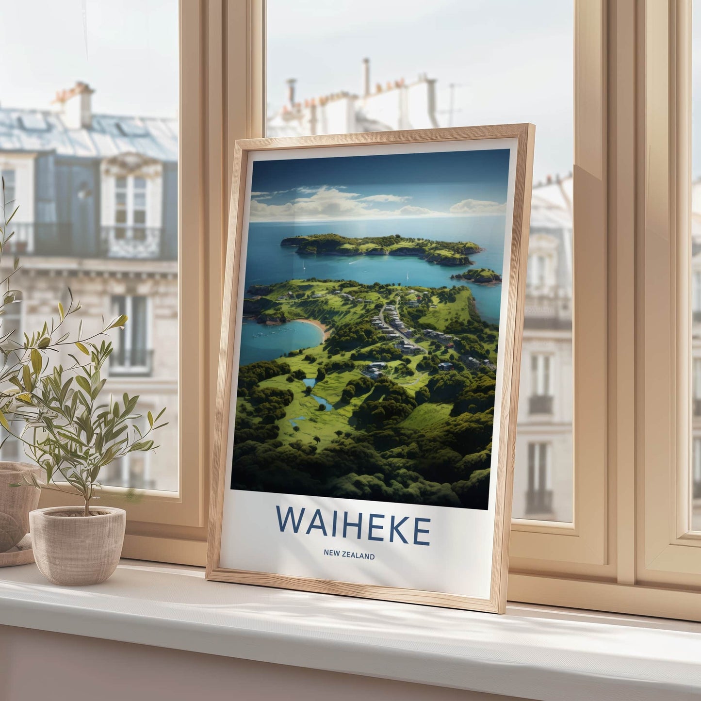 Waiheke Poster - New Zealand Travel Art - Lush Island Retreat Home Decor