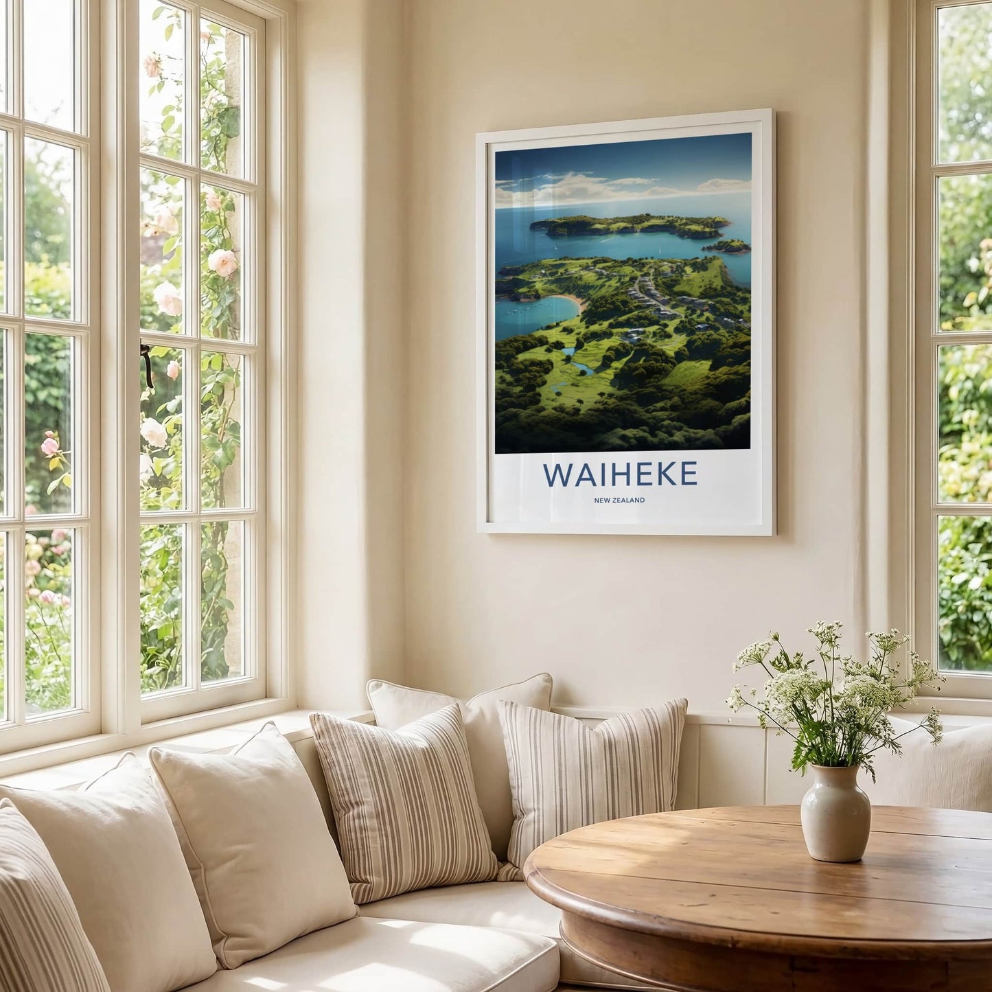 Waiheke Poster - New Zealand Travel Art - Lush Island Retreat Home Decor