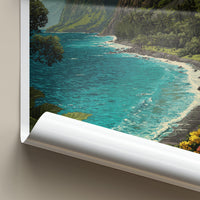 Waipio Valley Poster - Hawaii Travel Art - Lush Valley Beach Home Decor