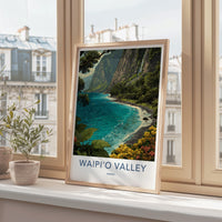 Waipio Valley Poster - Hawaii Travel Art - Lush Valley Beach Home Decor
