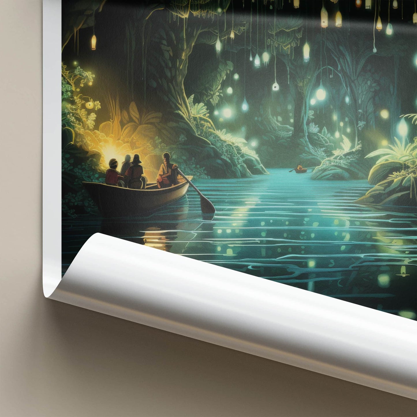 Waitomo Poster - New Zealand Travel Art - Glowworm Cave River Home Decor
