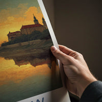 Warsaw Poster - Poland Travel Art - Golden River City Home Decor
