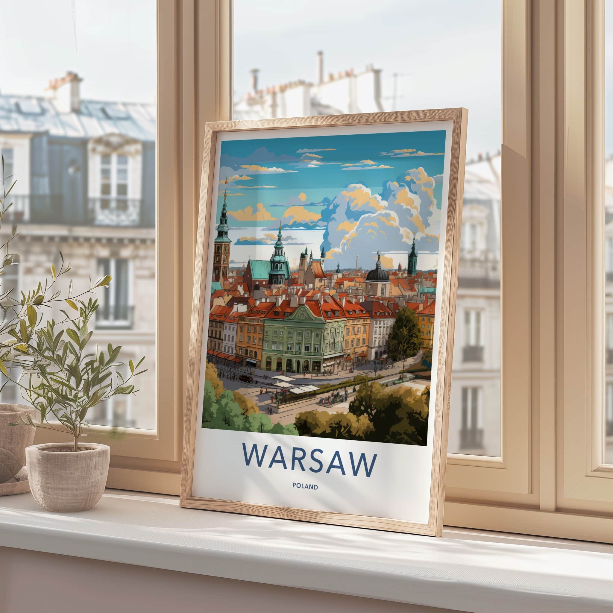 Warsaw Poster - Poland Travel Art - Vibrant Urban Vista Home Decor