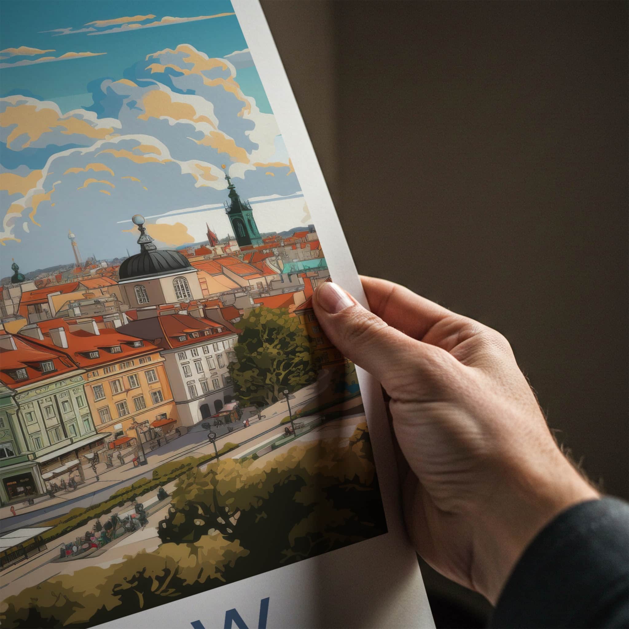 Warsaw Poster - Poland Travel Art - Vibrant Urban Vista Home Decor