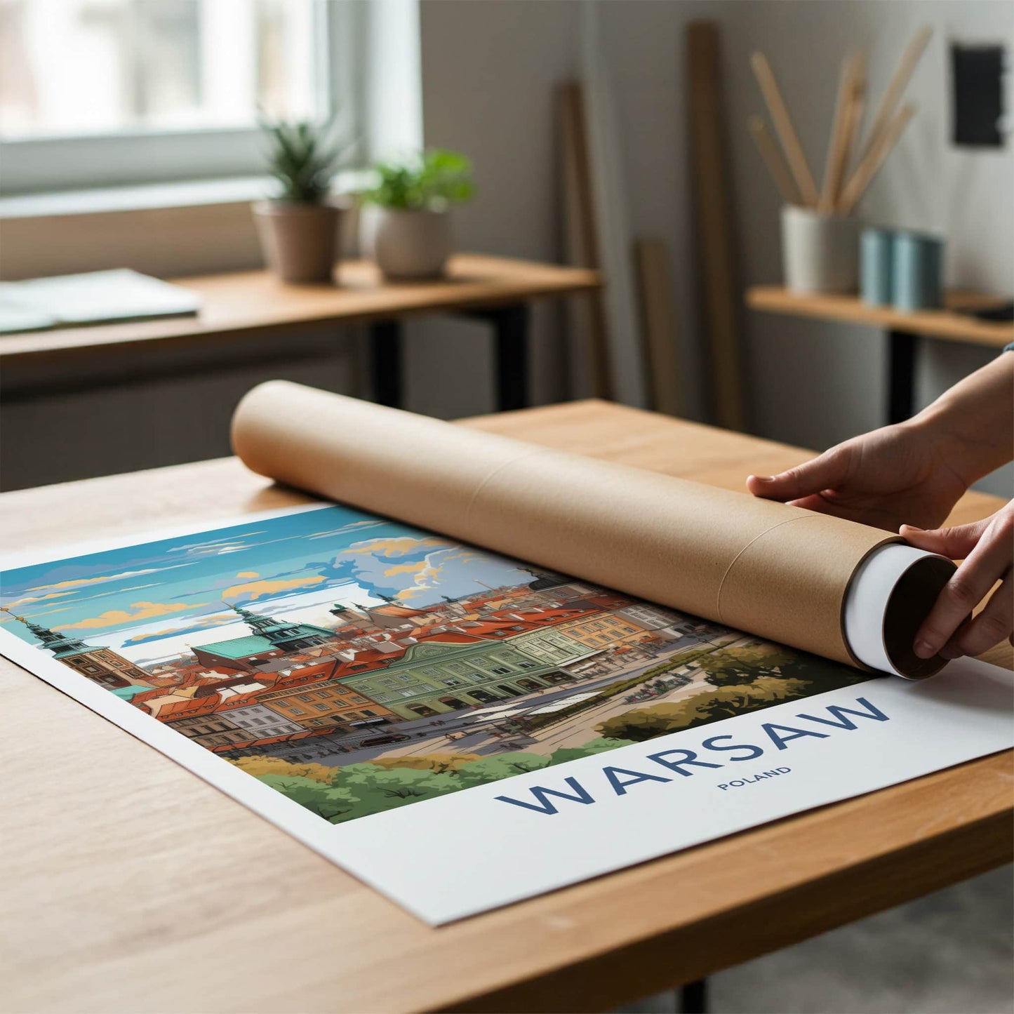 Warsaw Poster - Poland Travel Art - Vibrant Urban Vista Home Decor