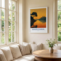 Warszawa Poster - Poland Framed Print - River City Skyline Framed Decor