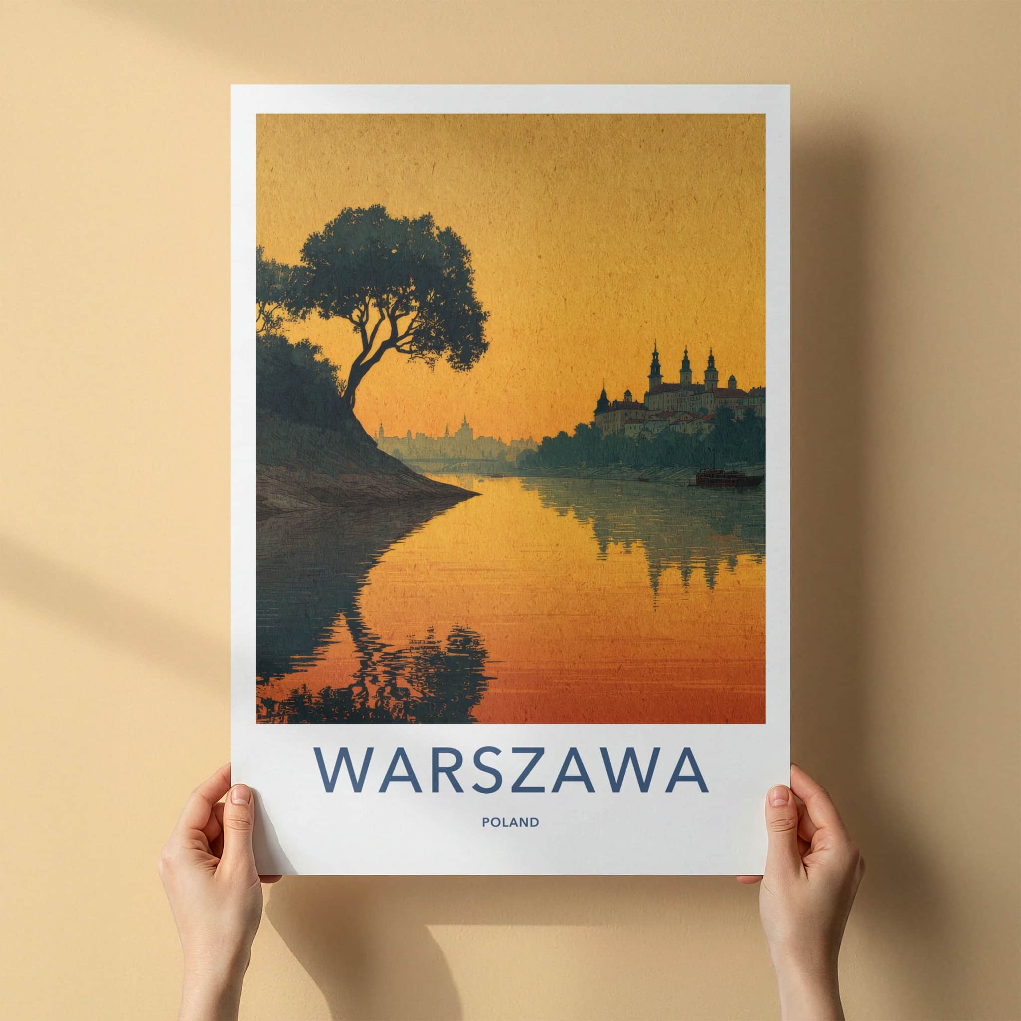 Warszawa Poster - Poland Framed Print - River City Skyline Framed Decor