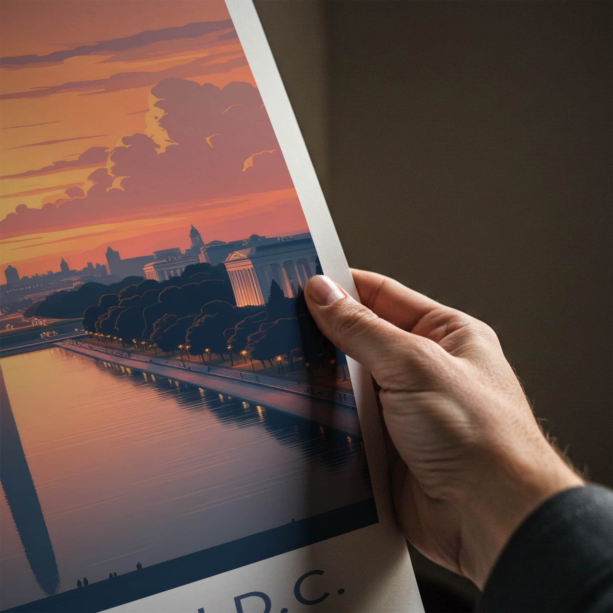 Washington D.C. Poster - D.C. Fine Art - Monument Water View Gift