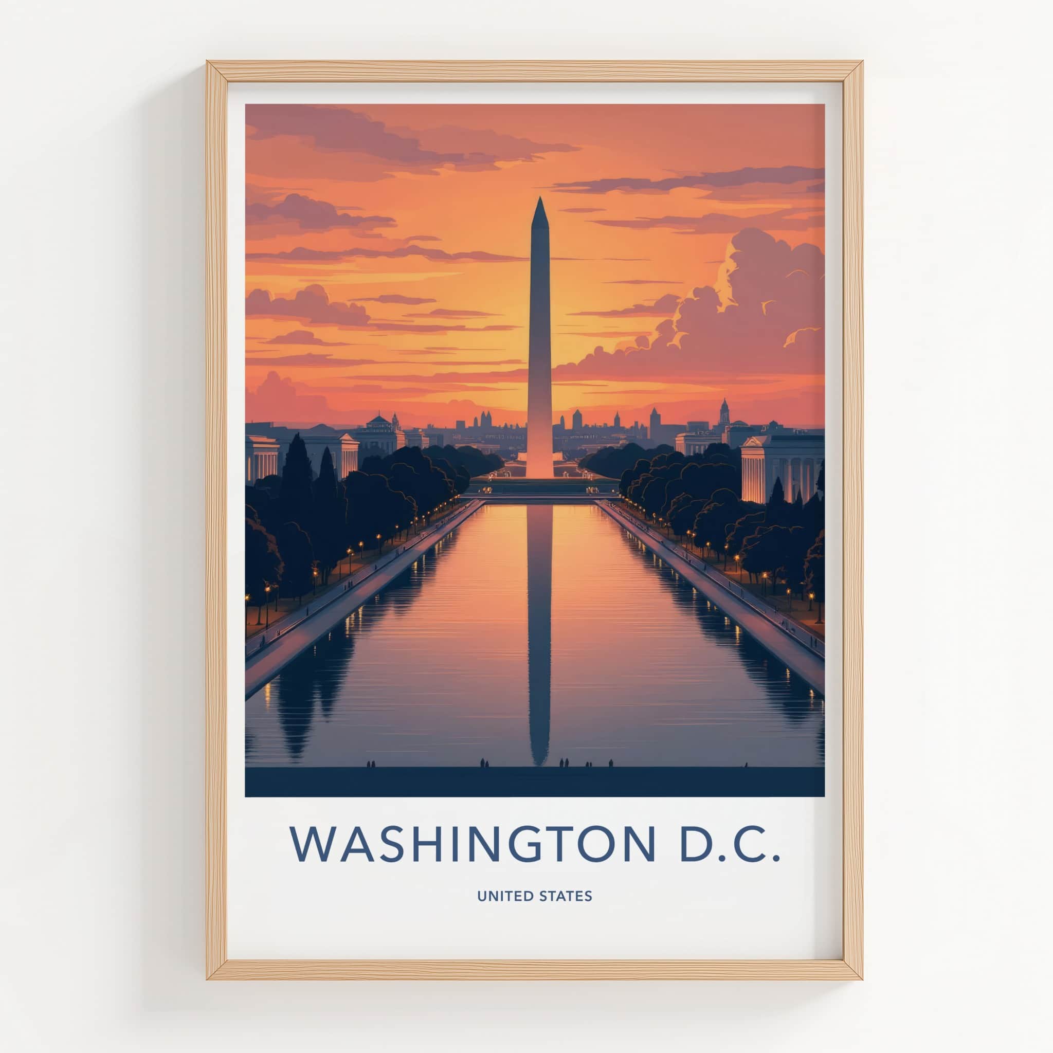 Washington D.C. Poster - D.C. Fine Art - Monument Water View Gift