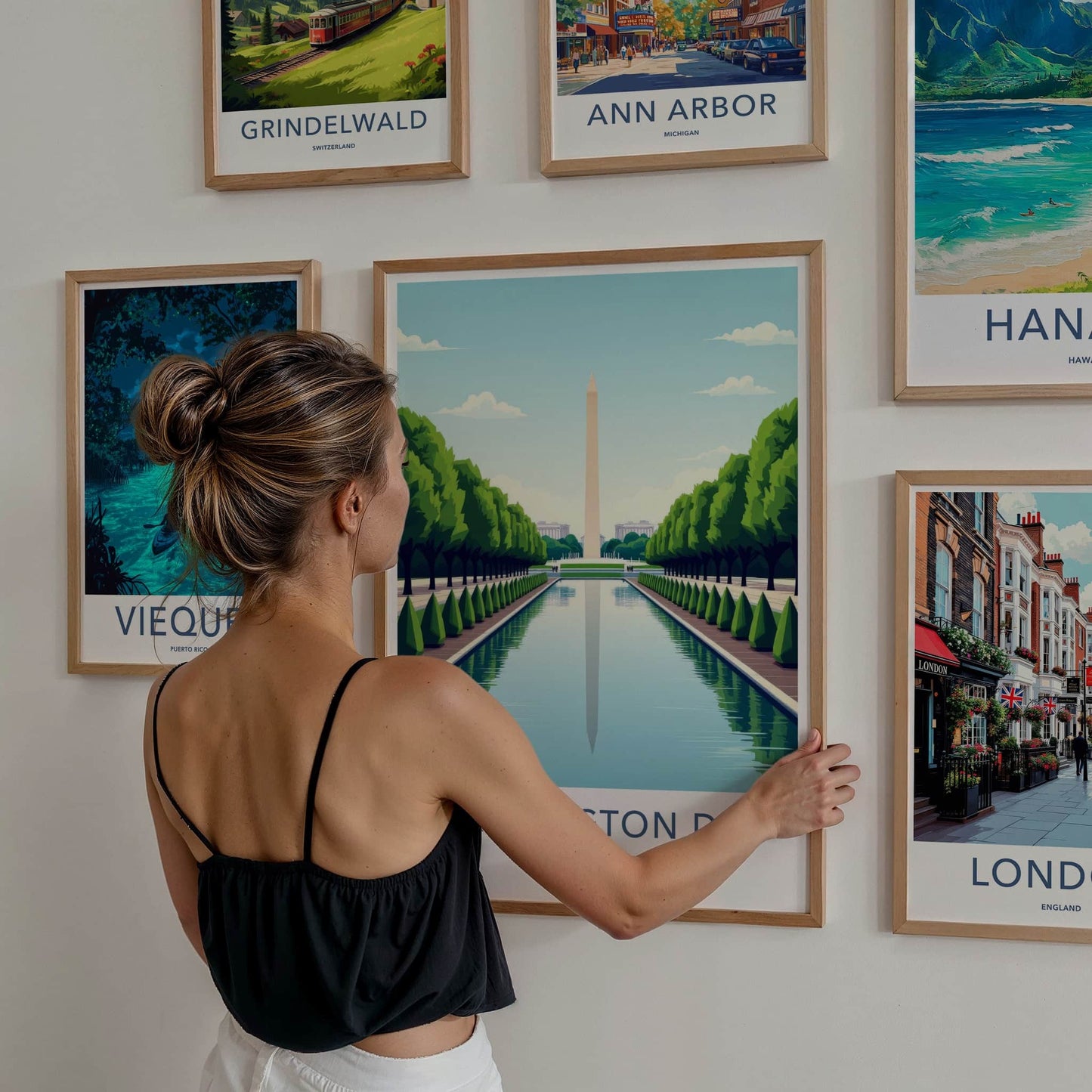Washington D.C. Poster - District of Columbia Travel Art - Monument Pool View Home Decor