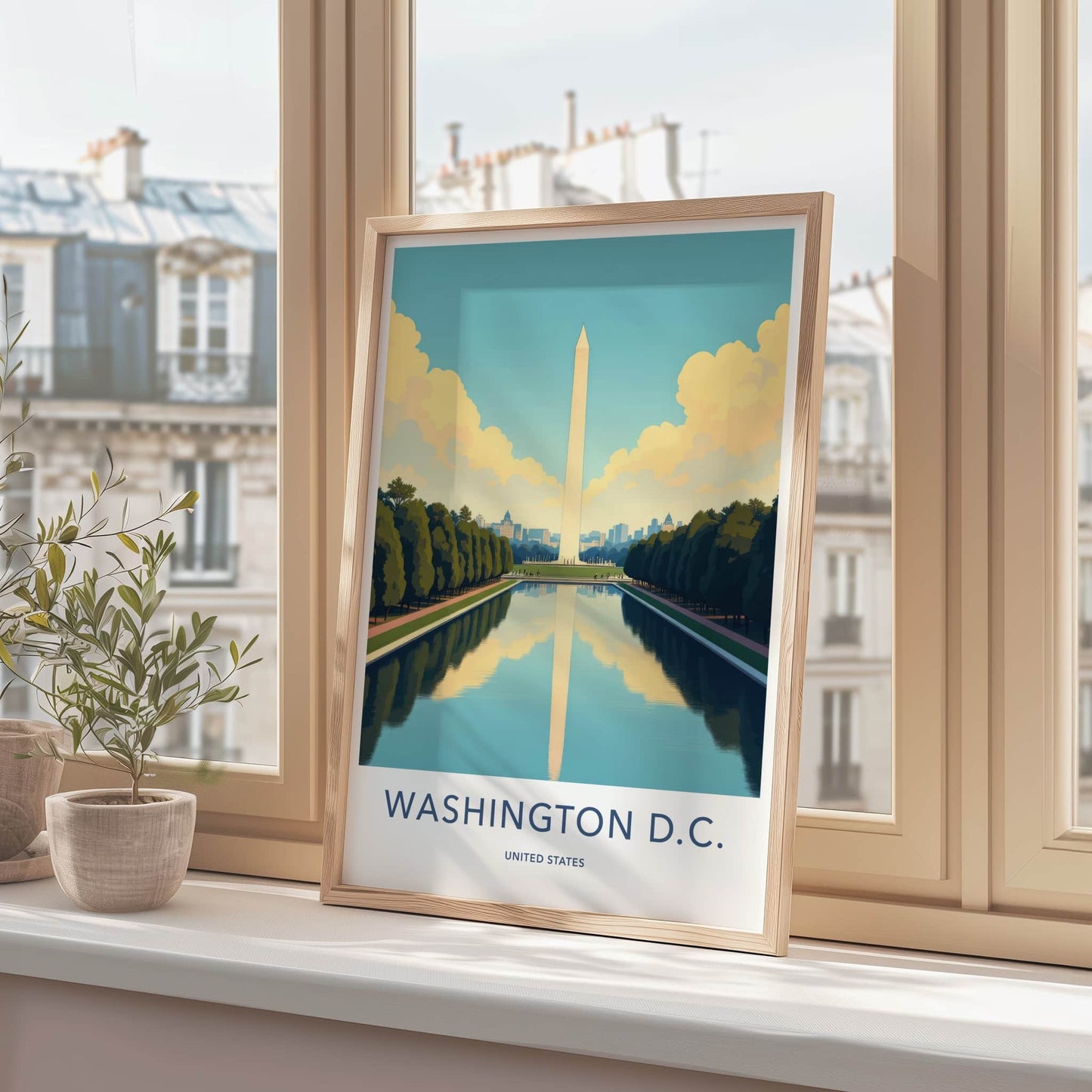 Washington D.C. Poster - District of Columbia Wall Art - Monument Pool Reflection Gift