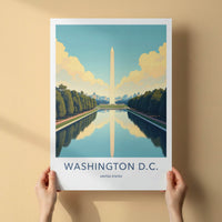 Washington D.C. Poster - District of Columbia Wall Art - Monument Pool Reflection Gift