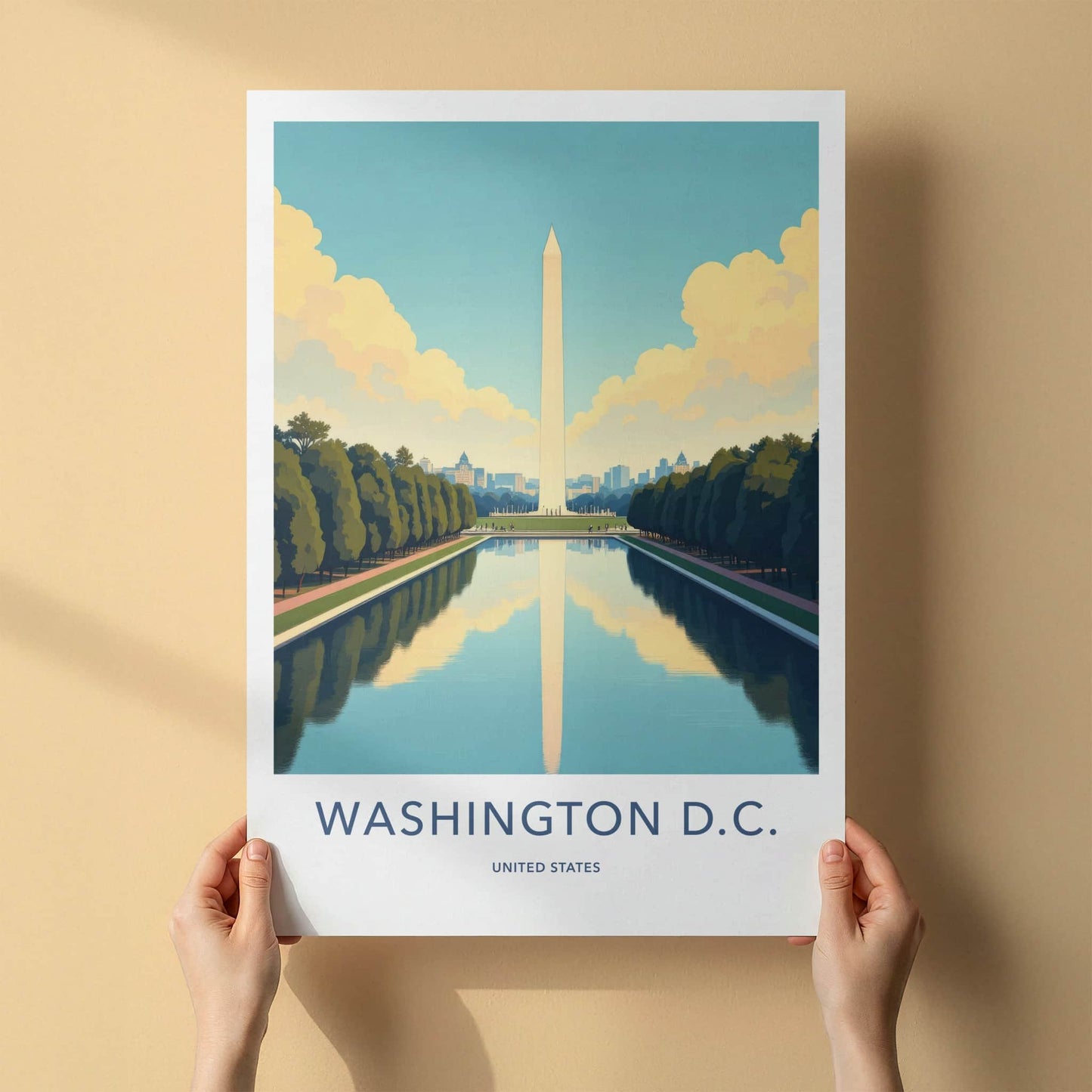 Washington D.C. Poster - District of Columbia Wall Art - Monument Pool Reflection Gift