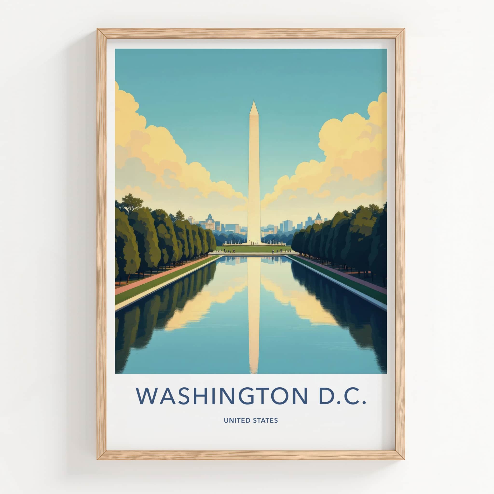 Washington D.C. Poster - District of Columbia Wall Art - Monument Pool Reflection Gift