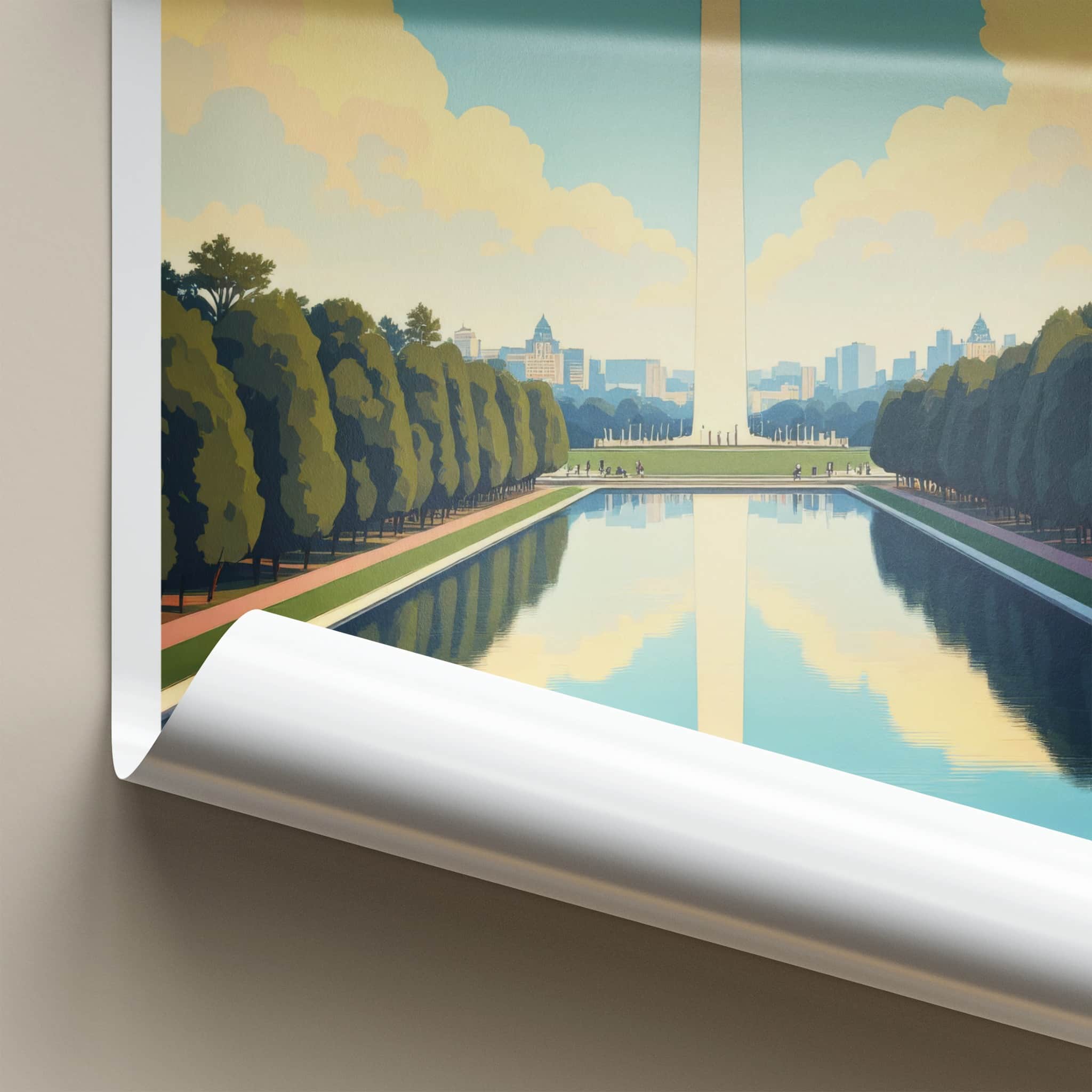 Washington D.C. Poster - District of Columbia Wall Art - Monument Pool Reflection Gift