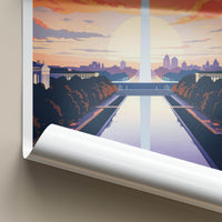 Washington D.C. Poster - District of Columbia Wall Art - Monument Pool Sunset Gift