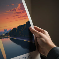 Washington D.C. Poster - USA Fine Art - Monument Sunset Water Gift