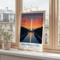 Washington D.C. Poster - USA Fine Art - Monument Sunset Water Gift