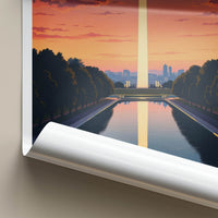 Washington D.C. Poster - USA Fine Art - Monument Sunset Water Gift