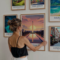 Washington DC Poster - DC Wall Art - Monument Pool Sunset Gift