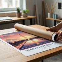 Washington DC Poster - DC Wall Art - Monument Pool Sunset Gift