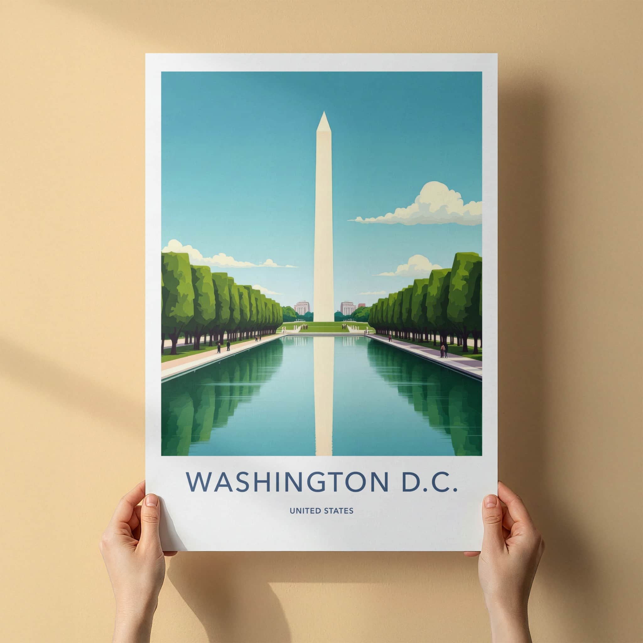 Washington DC Poster - District of Columbia Fine Art - Monument Reflecting Pool Gift