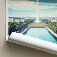 Washington DC Poster - District of Columbia Wall Art - Monument Reflecting Pool Gift