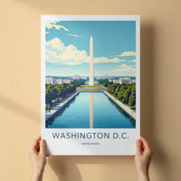 Washington DC Poster - District of Columbia Wall Art - Monument Reflecting Pool Gift