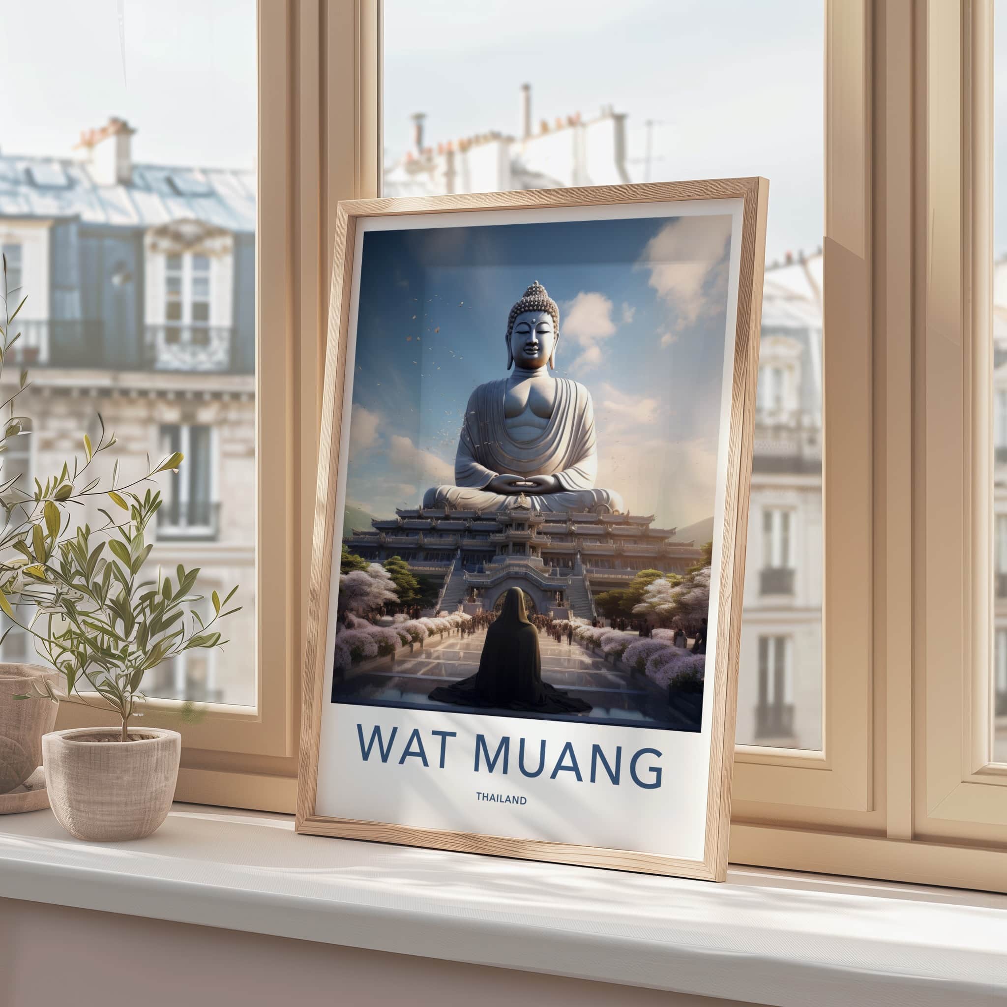 Wat Muang Poster - Thailand Wall Art - Giant Buddha Temple Home Decor