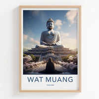 Wat Muang Poster - Thailand Wall Art - Giant Buddha Temple Home Decor