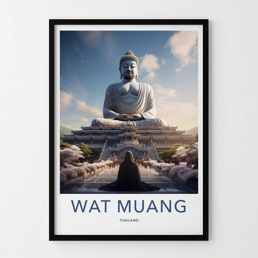 Wat Muang Poster - Thailand Wall Art - Giant Buddha Temple Home Decor