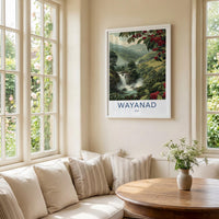 Wayanad Poster - India Art Print - Kerala Coffee Berry Waterfall Home Decor