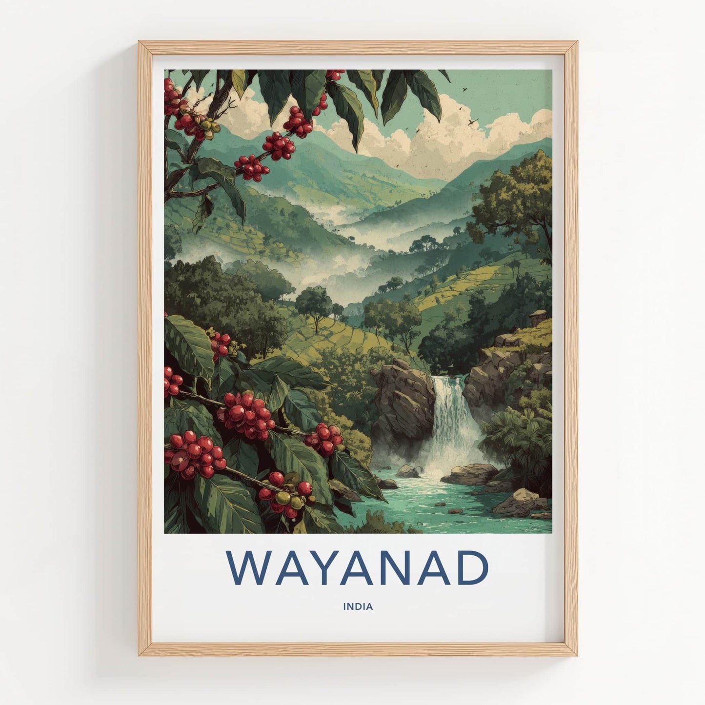 Wayanad Poster India Kerala Coffee Plant Home Decor
