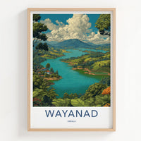 Wayanad Poster - India Travel Art - Kerala Lush Green Landscapes Home Decor