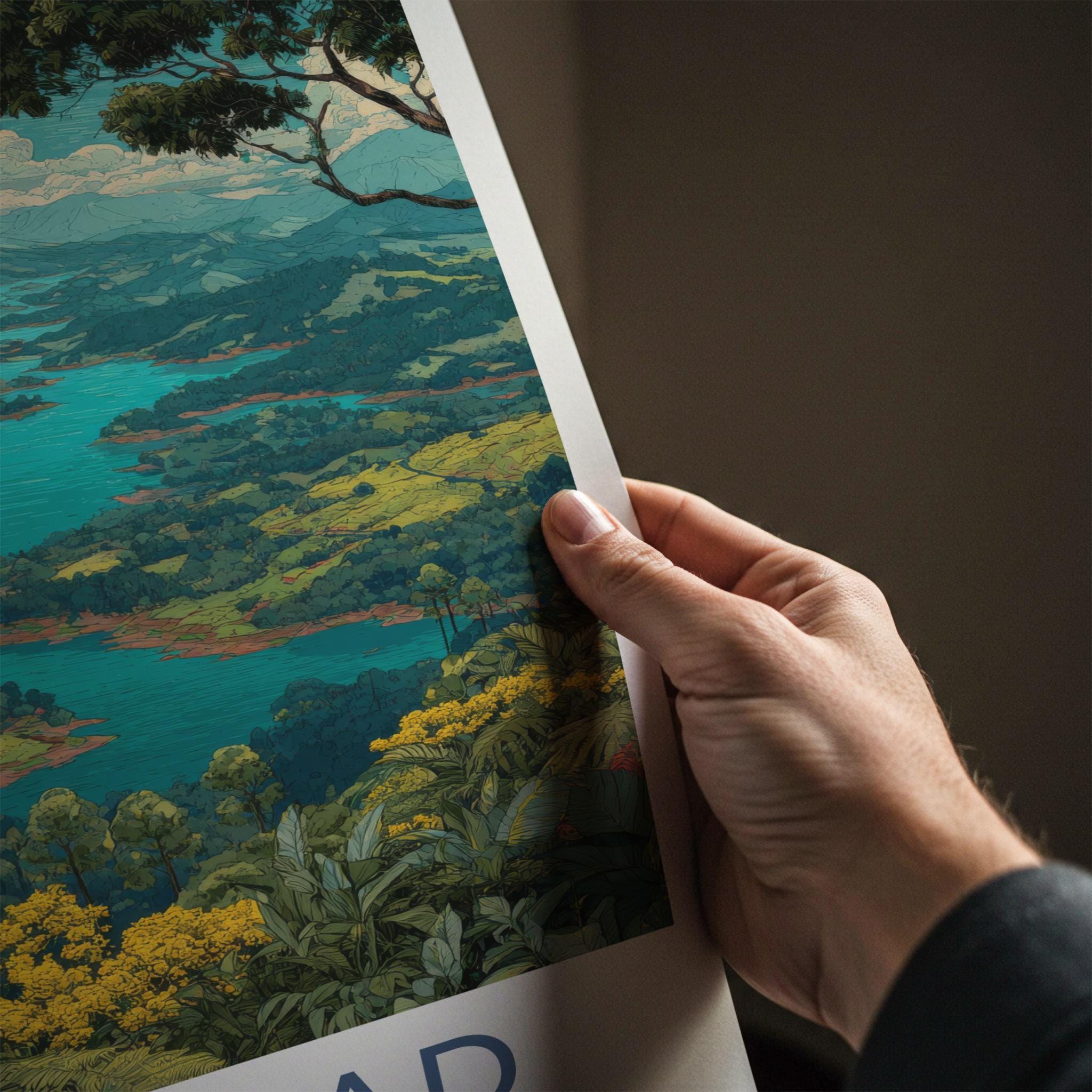 Wayanad Poster - India Wall Art - Kerala Tropical Forest Lake Home Decor