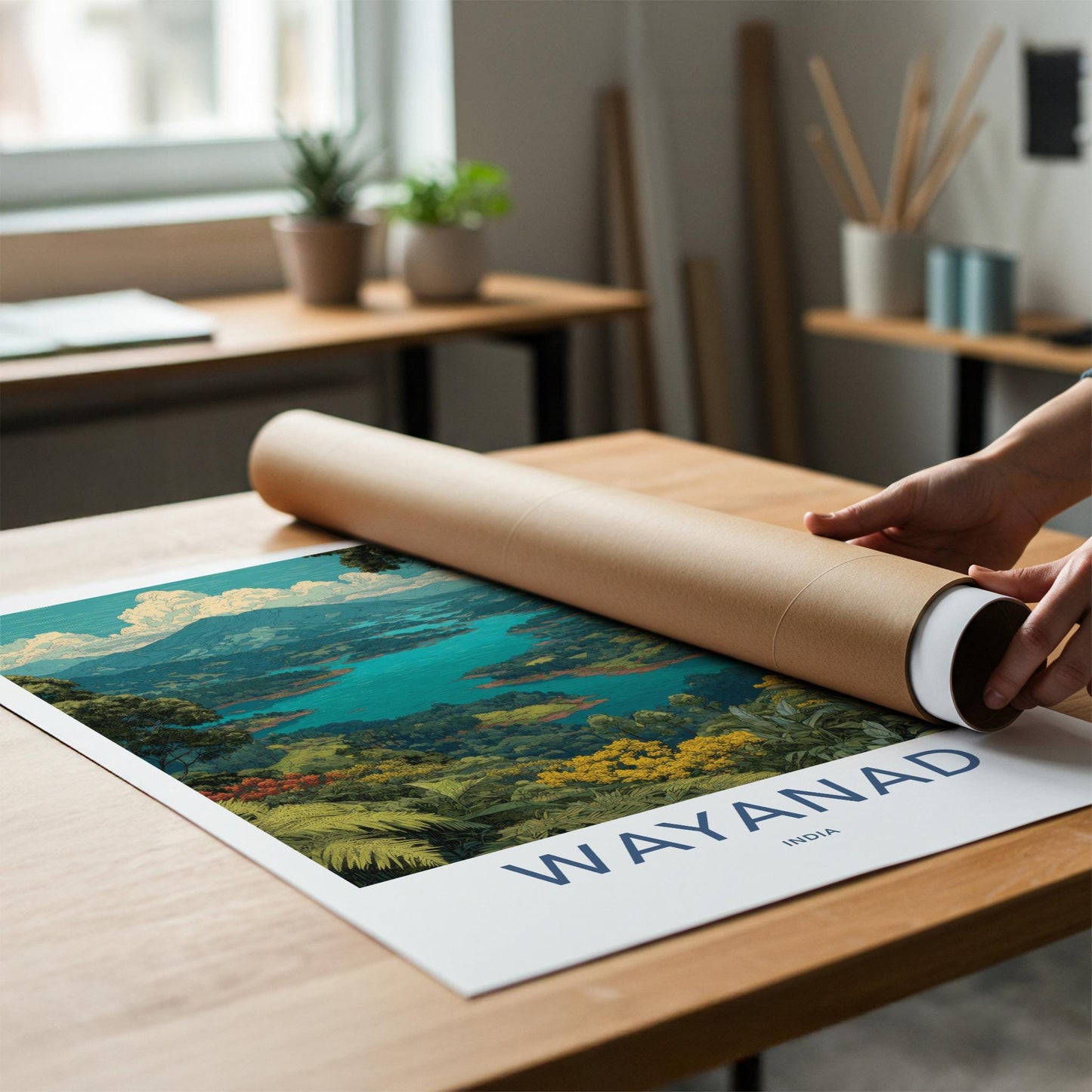 Wayanad Poster - India Wall Art - Kerala Tropical Forest Lake Home Decor