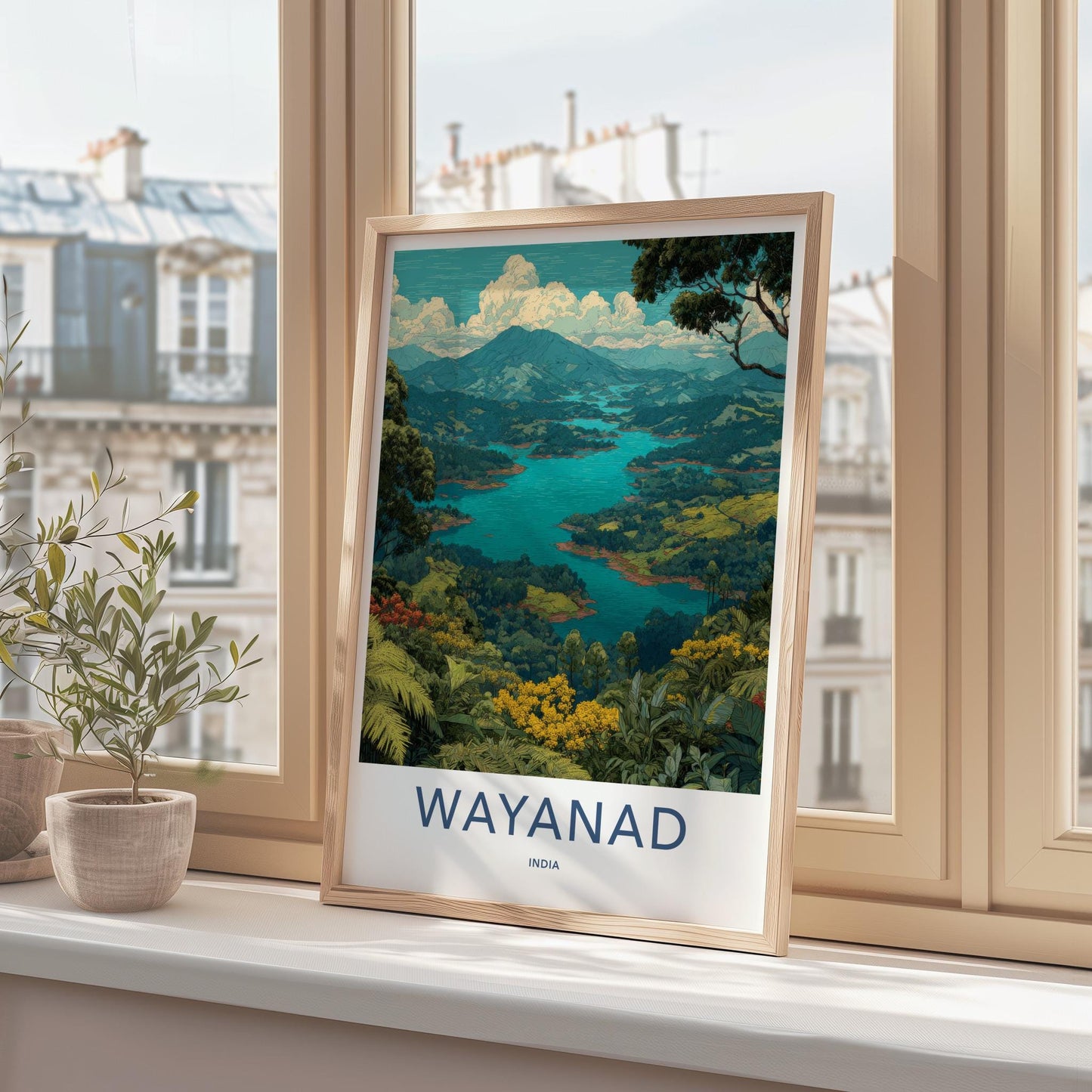 Wayanad Poster - India Wall Art - Kerala Tropical Forest Lake Home Decor