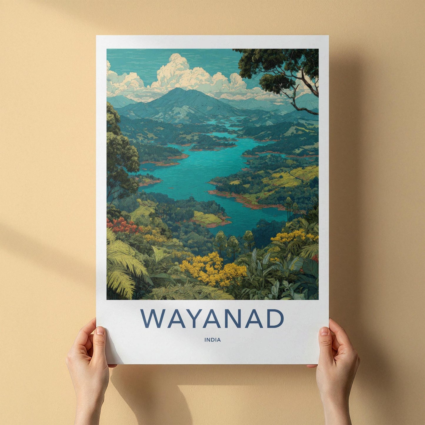 Wayanad Poster - India Wall Art - Kerala Tropical Forest Lake Home Decor