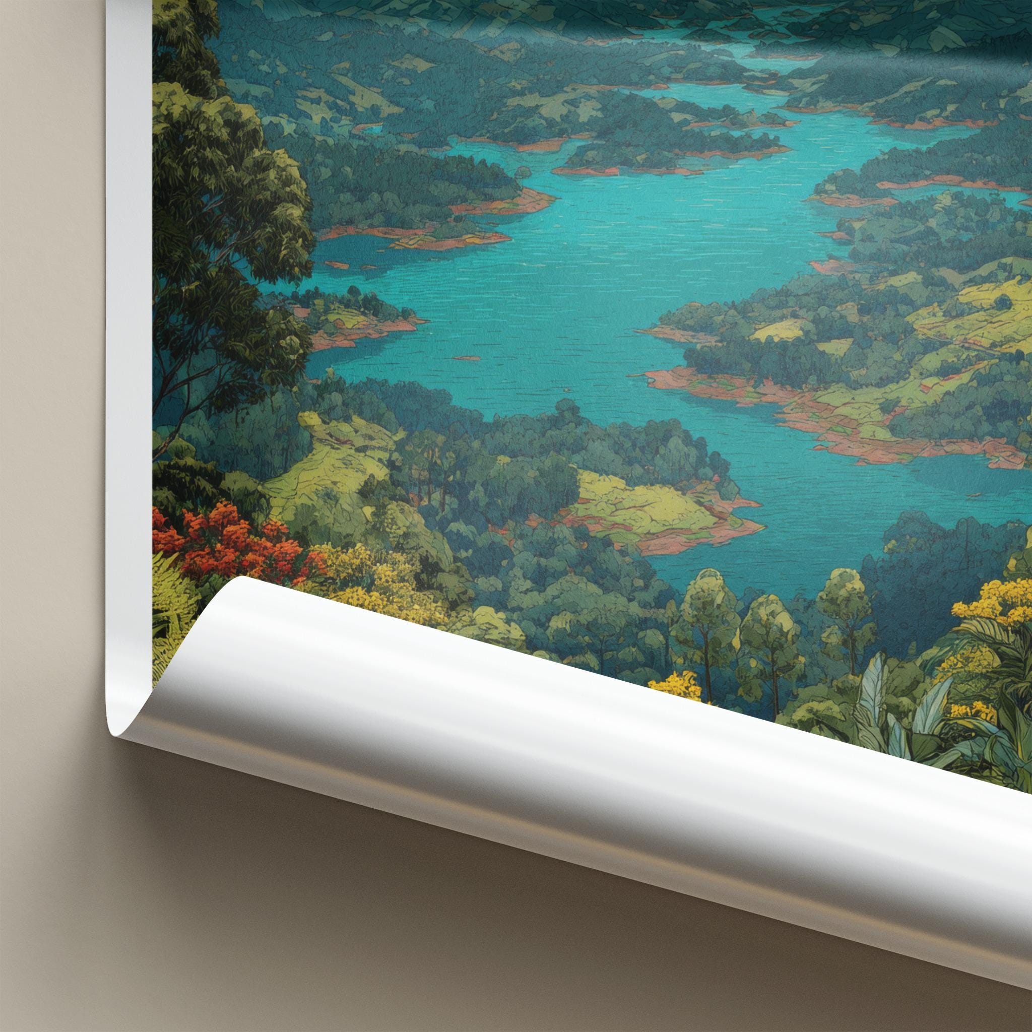Wayanad Poster - India Wall Art - Kerala Tropical Forest Lake Home Decor