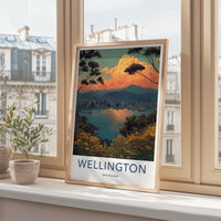 Wellington Poster New Zealand Harbor Cityscape Sunset Wall Art