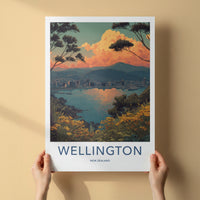 Wellington Poster New Zealand Harbor Cityscape Sunset Wall Art