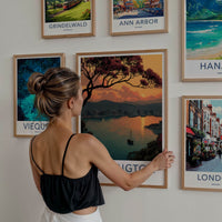 Wellington Poster - New Zealand Travel Art - Sunset Harbor City Home Decor