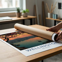 Wellington Poster - New Zealand Travel Art - Sunset Harbor City Home Decor