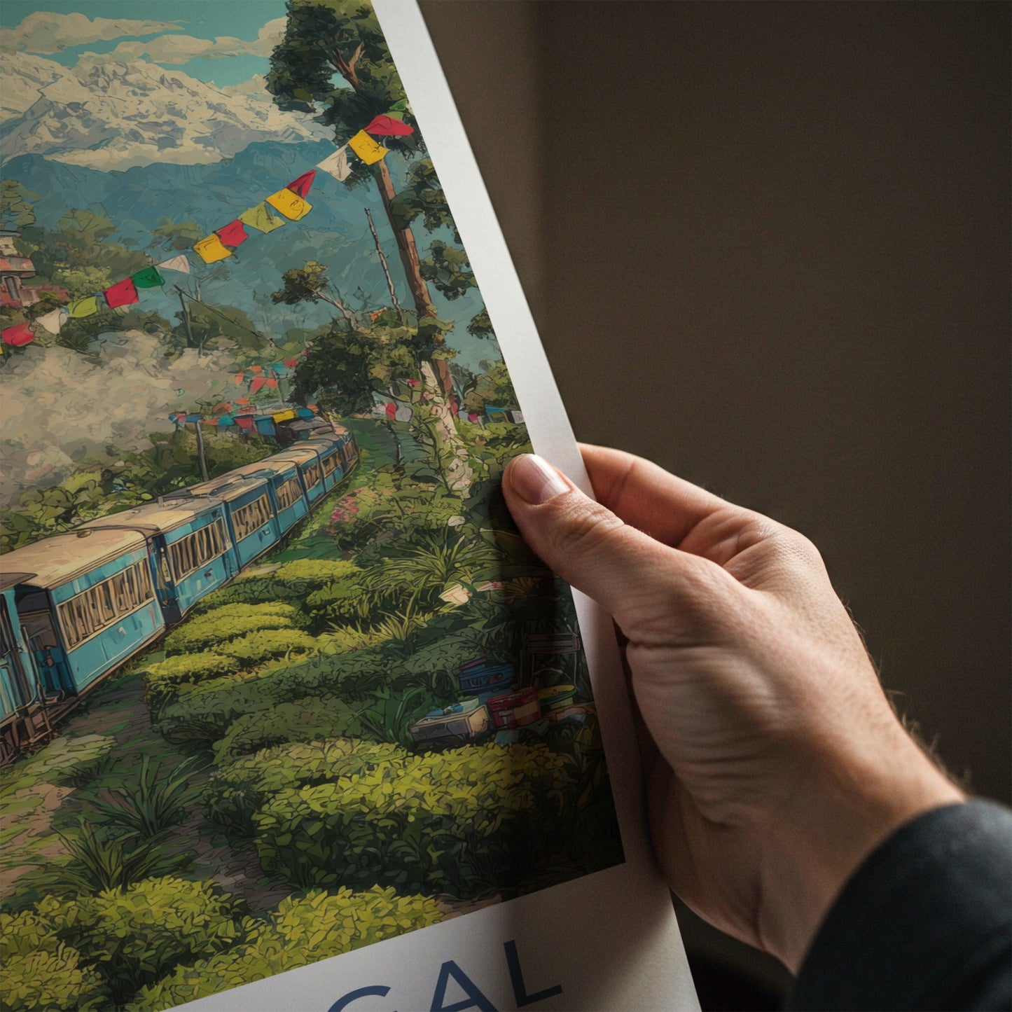 West Bengal Poster India Darjeeling Train Snowcapped Peak Home Decor