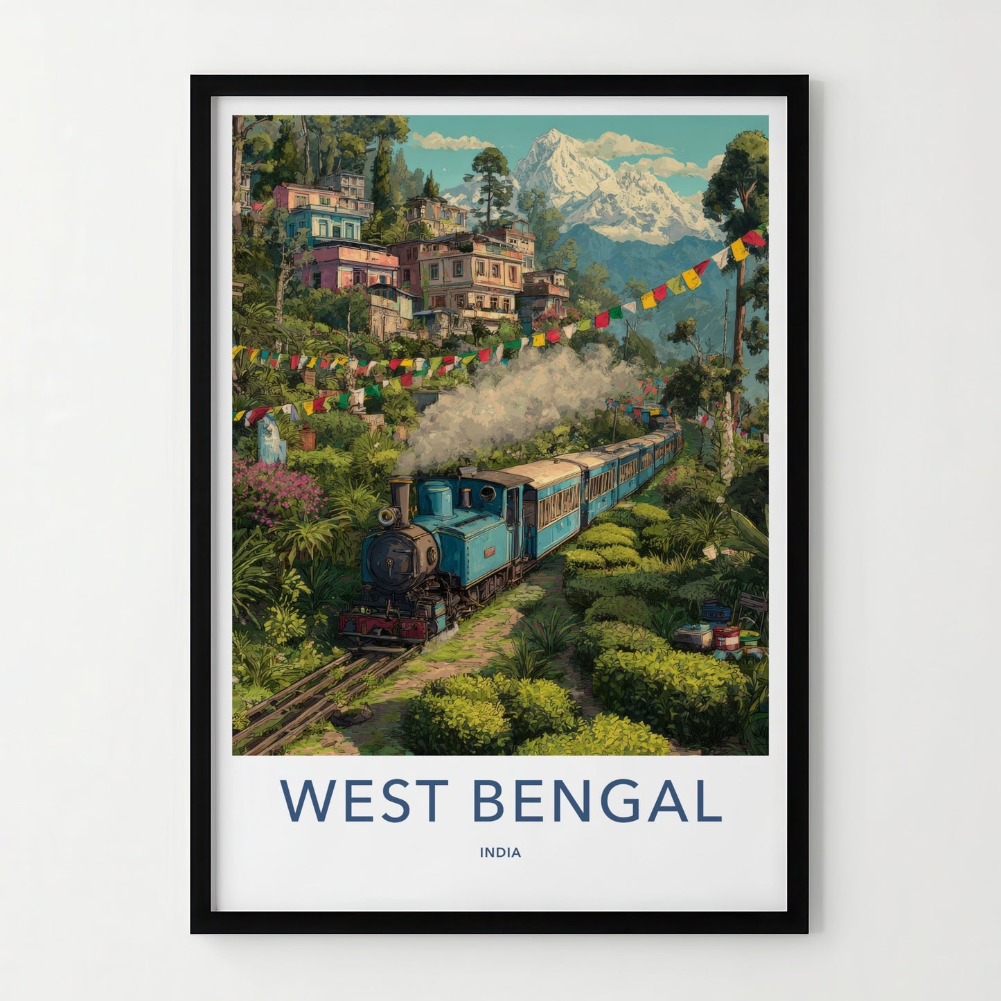 West Bengal Poster India Darjeeling Train Snowcapped Peak Home Decor