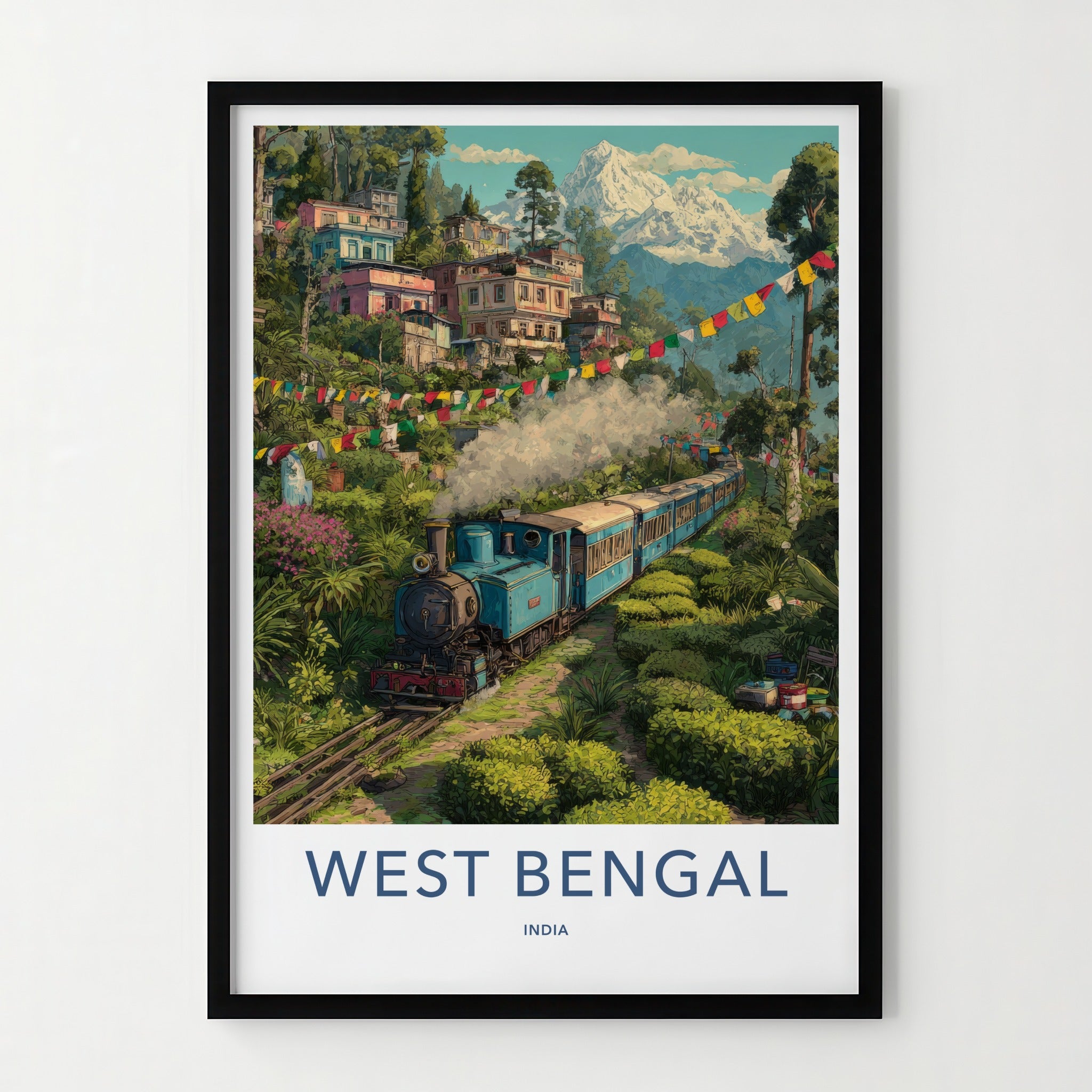 West Bengal Poster India Darjeeling Train Snowcapped Peak Home Decor